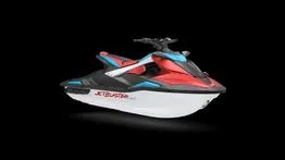 Slide: The Image of 2025 Yamaha WaveRunner JetBlaster DLX 3-Up, sleek design, vibrant colors, on black background. - 3