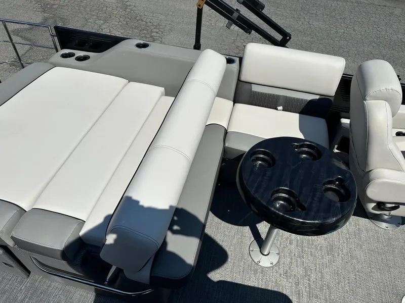 Slide: The Image of Interior of 2022 Godfrey SWEETWATER 2286 SFL pontoon boat with seating and table. - 9