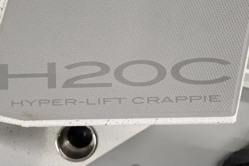 Slide: The Image of 2025 Xpress H20C Crappie boat with Hyper-Lift technology, close-up view. - 27