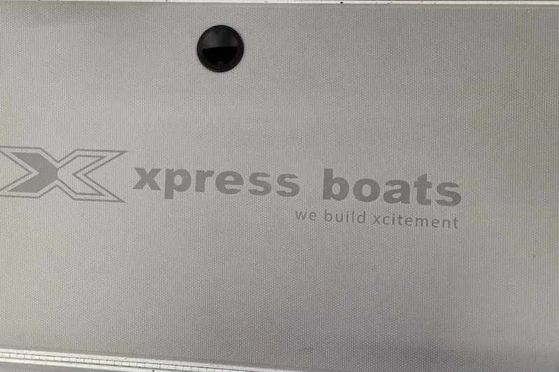 Slide: The Image of Xpress Boats logo on 2025 H20C Crappie model, featuring "we build xcitement" slogan. - 35