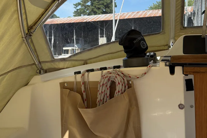Slide: The Image of Interior view of a 2006 Southerly 115 Mk IV sailboat with ropes and equipment. - 39