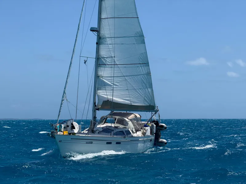 Slide: The Image of Sailing yacht Southerly 115 Mk IV, 2006 model, navigating blue ocean waters. - 4
