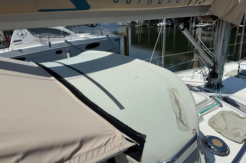 Slide: The Image of Southerly 115 Mk IV sailboat, 2006 model, docked with visible deck and rigging. - 61