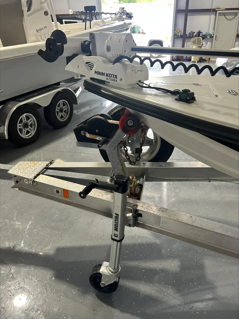 Slide: The Image of 2008 Lake & Bay Boca Grande boat with Minn Kota Ulterra motor on trailer. - 3