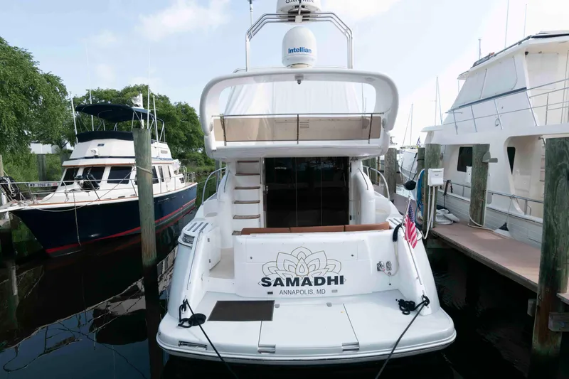 Slide: The Image of Luxury yacht "Samadhi" docked, Princess 50 model, 2003, Annapolis, MD. - 3
