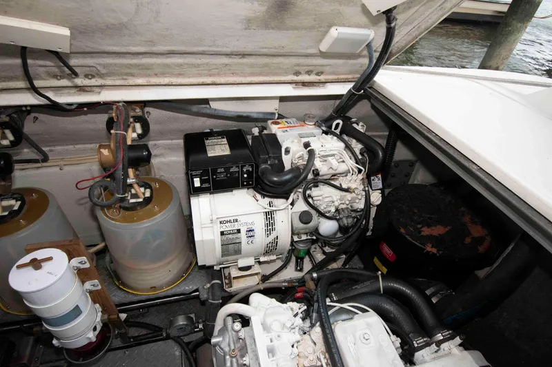 Slide: The Image of Engine compartment of 2003 Regal Commodore 4260 with Kohler power systems. - 25