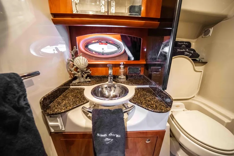 Slide: The Image of Luxurious 2006 Four Winns 348 Vista yacht bathroom with elegant fixtures and granite countertop. - 49