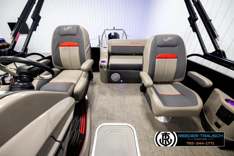 Slide: The Image of 2023 Barletta 21 UC boat interior with plush seating and modern design. - 14