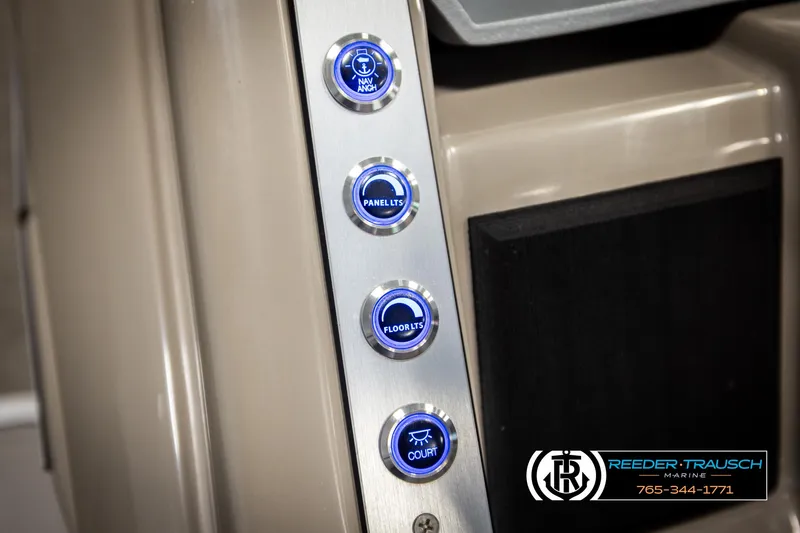 Slide: The Image of Control panel of 2023 Barletta 21 UC boat with illuminated buttons. - 37