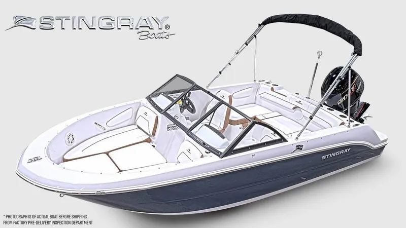 Slide: The Image of 2026 Stingray 172 DC boat with sleek design and modern features. - 2