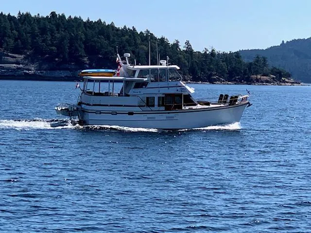 The Image of 1983 Ocean Alexander 43 Flush Aft Deck yacht underway. - 0