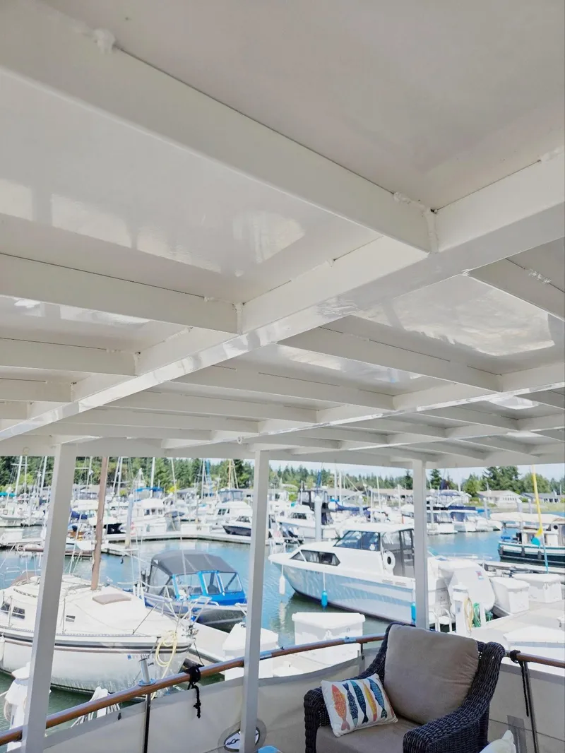 Slide: The Image of 1983 Ocean Alexander 43 Flush Aft Deck - customer weight bearing aluminum hardtop - 30