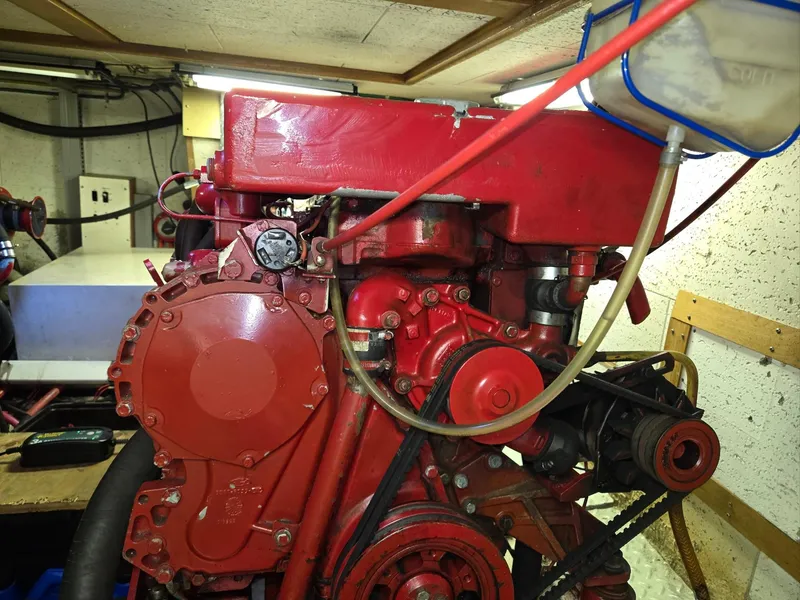 Slide: The Image of Engine of 1983 Ocean Alexander 43 Flush Aft Deck, engine - 44