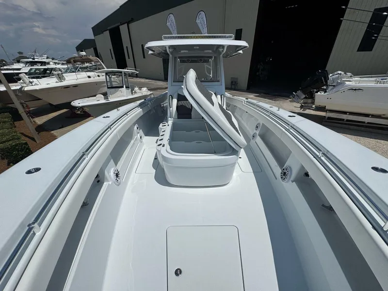 Slide: The Image of 2026 Invincible 43 Open Fisherman boat with spacious deck and modern design. - 25