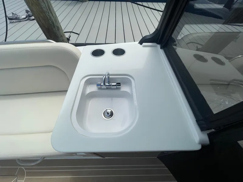 Slide: The Image of 2025 MJM 3 boat interior with sink and seating area. - 43