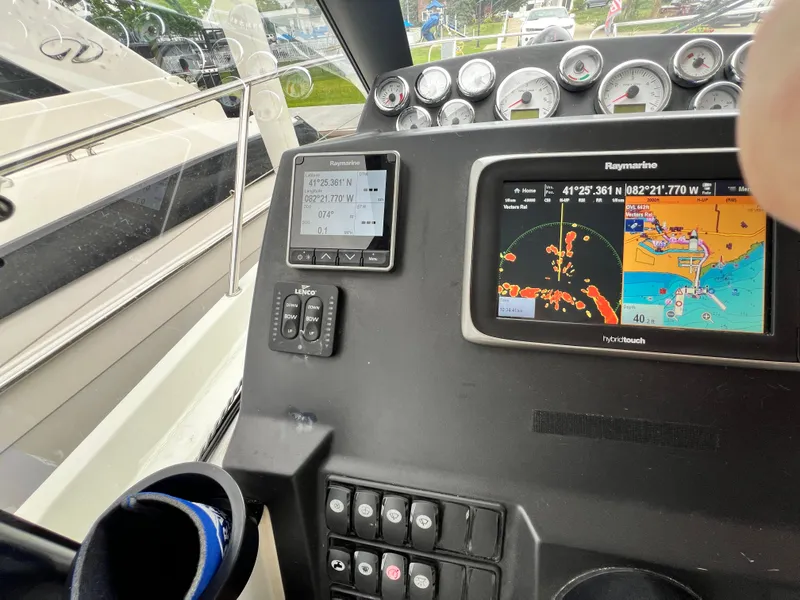 Slide: The Image of Garmin GPS navigation system on 2017 Jeanneau NC11 boat dashboard. - 36