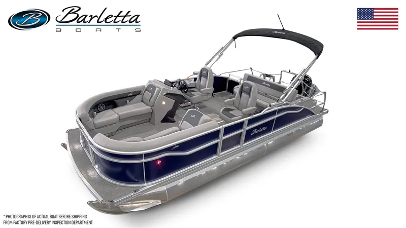 The Image of 2026 Barletta A22UC pontoon boat with sleek design and comfortable seating. - 1