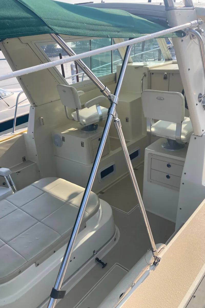 Slide: The Image of looking forward to helm and companion seats and plenty of drawer storage - 19