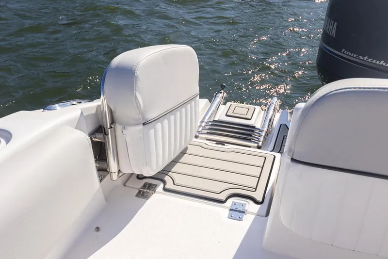 Slide: The Image of Manufacturer Provided Image: 2021 Sea Fox 268 Commander boat with white seating and swim platform. - 23