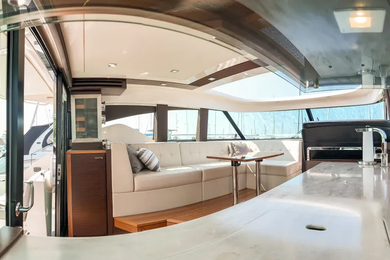 Slide: The Image of Luxurious interior of 2017 Tiara Yachts C44 Coupe with elegant seating and modern design. - 45