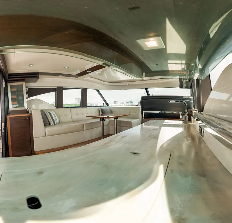 Slide: The Image of Luxurious interior of 2017 Tiara Yachts C44 Coupe with elegant seating and modern design. - 48