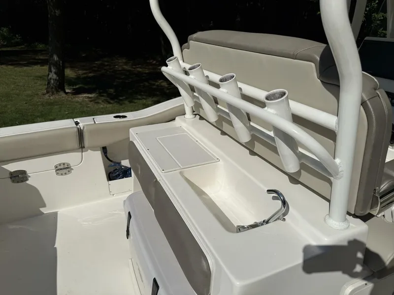Slide: The Image of 2023 Key West 263 FS boat interior with rod holders and seating. - 19