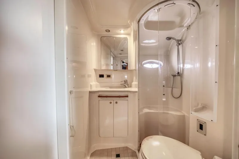Slide: The Image of Luxurious bathroom in 2000 Sea Ray 510 Sundancer yacht with shower and vanity. - 35