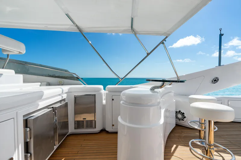 Slide: The Image of Luxurious deck of 2004 Ferretti Yachts 112 Custom Line with ocean view. - 17