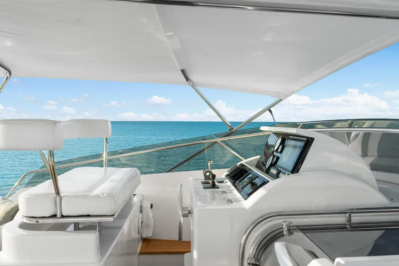 Slide: The Image of Luxurious helm of 2004 Ferretti Yachts 112 Custom Line with ocean view. - 19