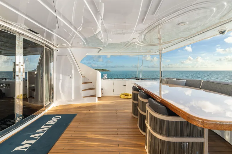 Slide: The Image of Luxurious deck of 2004 Ferretti Yachts 112 Custom Line with ocean view. - 21