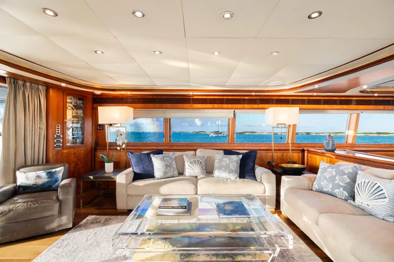 Slide: The Image of Luxurious interior of 2004 Ferretti Yachts 112 Custom Line with ocean view. - 28