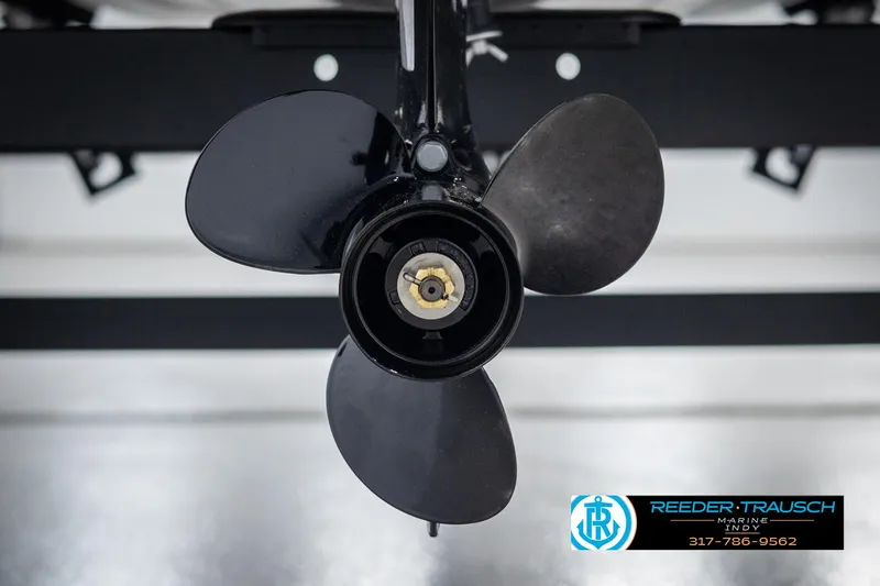 Slide: The Image of Propeller of 2025 Lund 1600 Fury Heritage Edition boat, close-up view. - 25