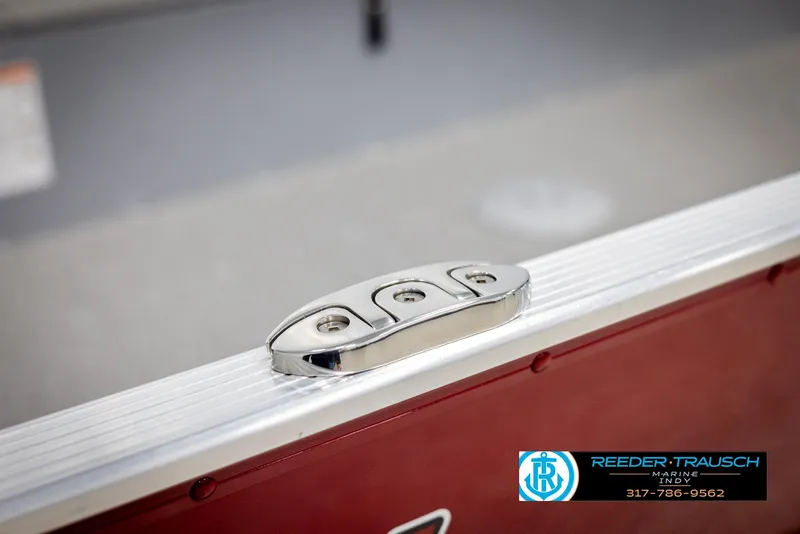 Slide: The Image of 2025 Lund 1600 Fury Heritage Edition boat detail with chrome hardware. - 29
