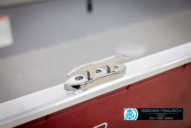 Slide: The Image of Close-up of a cleat on a 2025 Lund 1600 Fury Heritage Edition boat. - 30