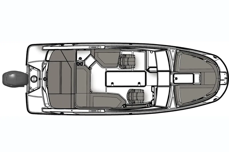 Slide: The Image of Manufacturer Provided Image: Top view of 2018 Sea Ray SPX 230 OB boat layout. - 11