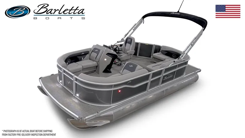 Slide: The Image of 2026 Barletta Aria A20L pontoon boat with sleek design and comfortable seating. - 13