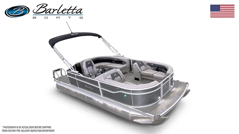 Slide: The Image of 2026 Barletta Aria A20L pontoon boat with sleek design and comfortable seating. - 17