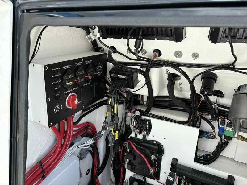 Slide: The Image of Electrical panel and wiring inside a Blazer 2440 model, year 2026. - 15