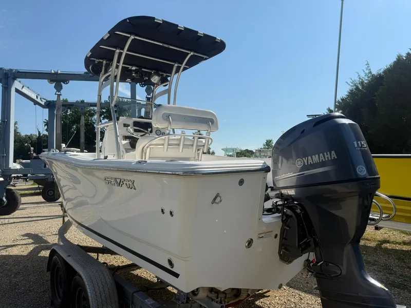 Slide: The Image of 2014 Sea Fox 199 Commander boat with Yamaha 115 engine on trailer. - 6