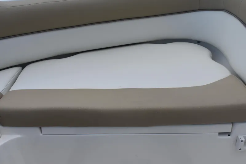 Slide: The Image of 2019 Key West 239 DFS boat seat with beige and white upholstery. - 18
