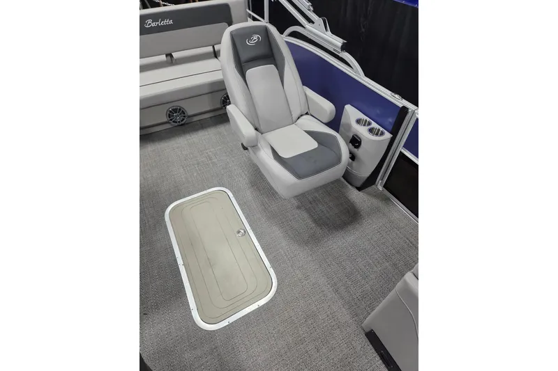 Slide: The Image of Luxurious interior of 2026 Barletta ARIA 22UC pontoon boat with plush seating. - 6