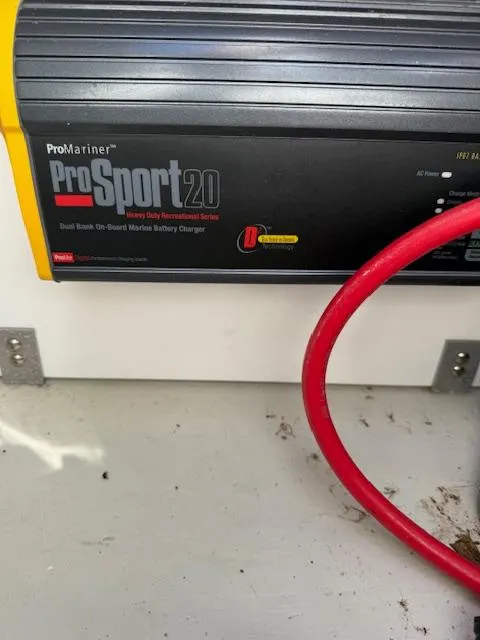 Slide: The Image of ProMariner ProSport20 marine battery charger with red cable, Cobalt CS23 2020 model. - 25