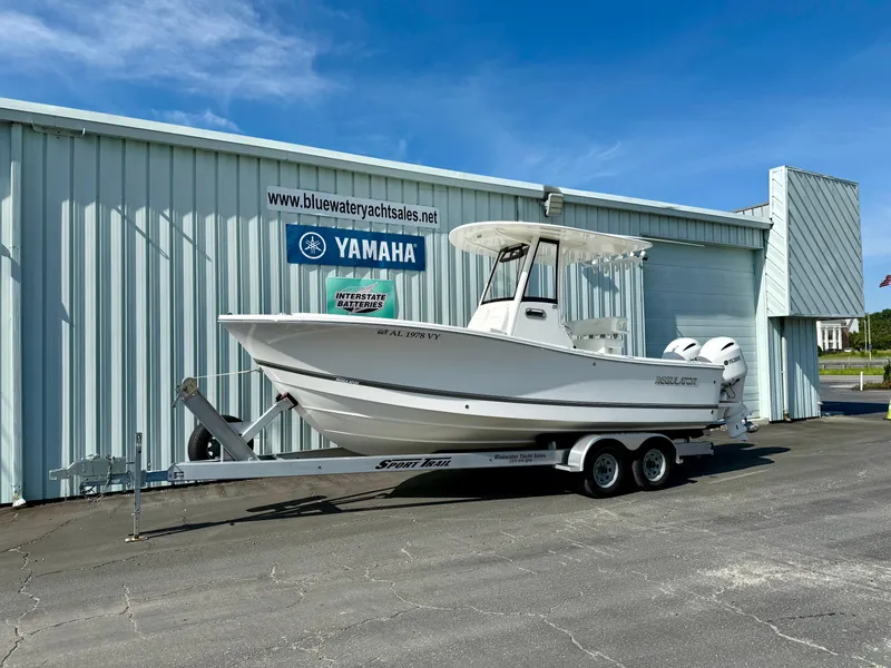 The Image of 2023 Regulator 23 boat on trailer at Bluewater Yacht Sales dealership. - 0