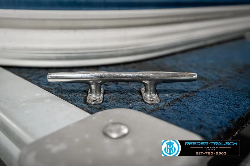 Slide: The Image of Close-up of a cleat on a 2005 SunChaser 820 boat deck. - 42