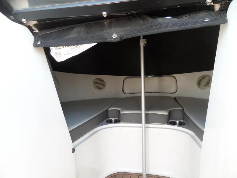 Slide: The Image of 2017 Bayliner VR6 Bowrider I/O interior with seating and cup holders. - 35