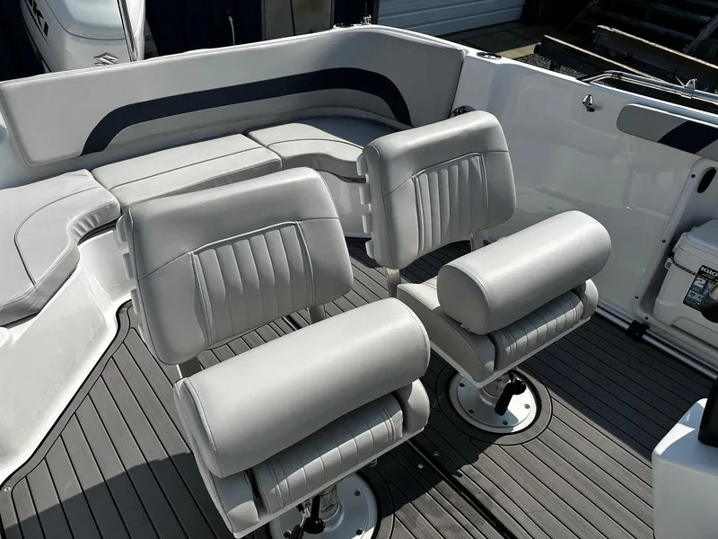 Slide: The Image of 2024 Godfrey 231 Center Console boat with sleek seating and modern design. - 9