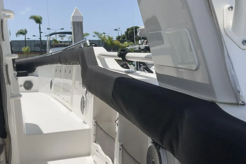 Slide: The Image of 2017 Boston Whaler 42 OUTRAGE boat deck with sleek design and modern features. - 79