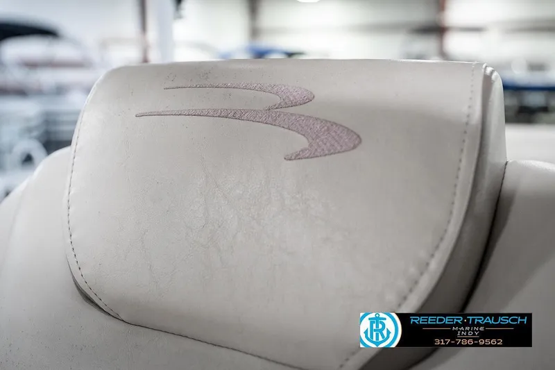 Slide: The Image of Close-up of 2018 Bennington 20 SSRX boat seat with logo embroidery. - 36