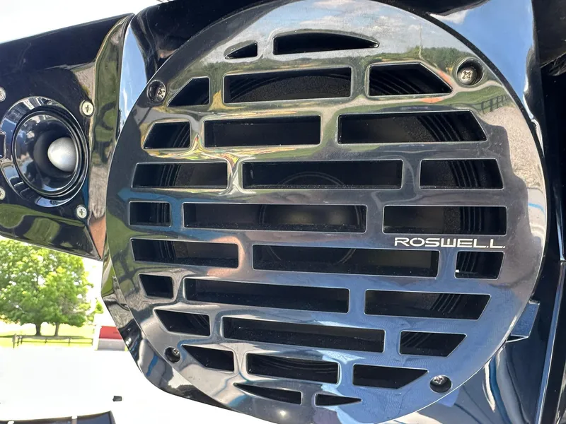 Slide: The Image of Close-up of a Roswell speaker on a 2021 Centurion Fi25 boat. - 11