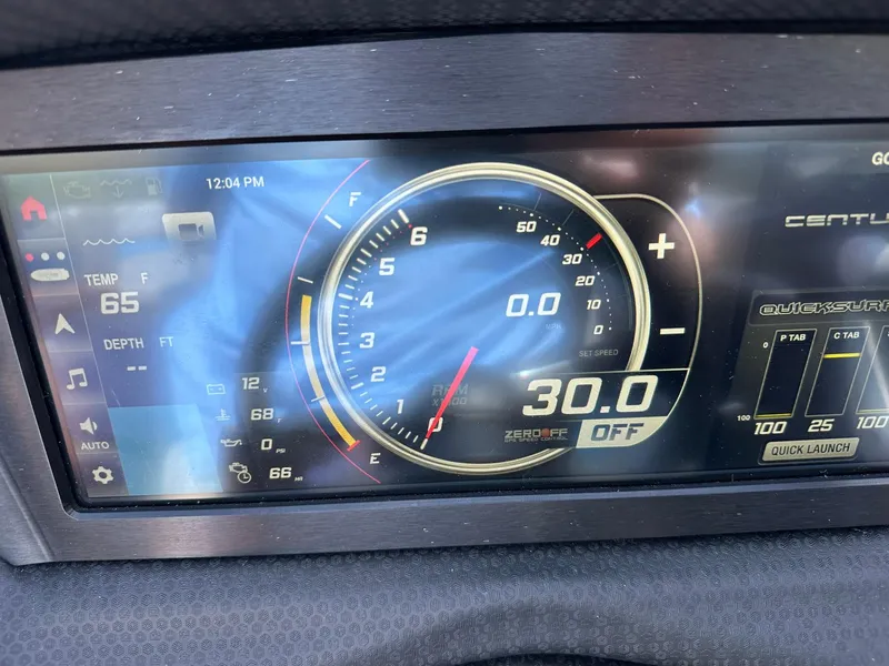 Slide: The Image of Dashboard of a 2021 Centurion Fi25 boat showing speedometer and temperature. - 3